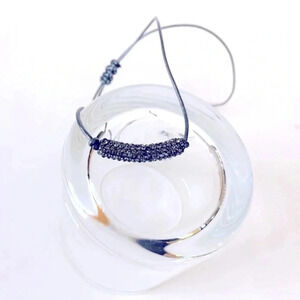 NWOT Marlyn Schiff Crystal Curved Pendant Adjustable Choker Gray